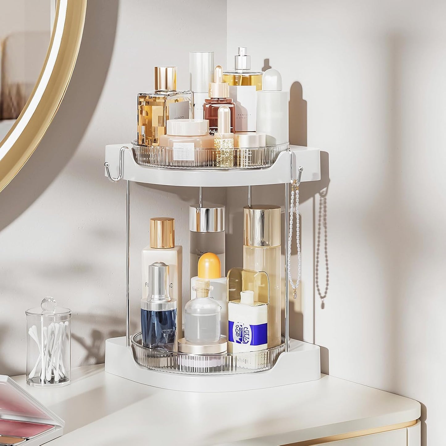 Rotating Bathroom Counter Organizer