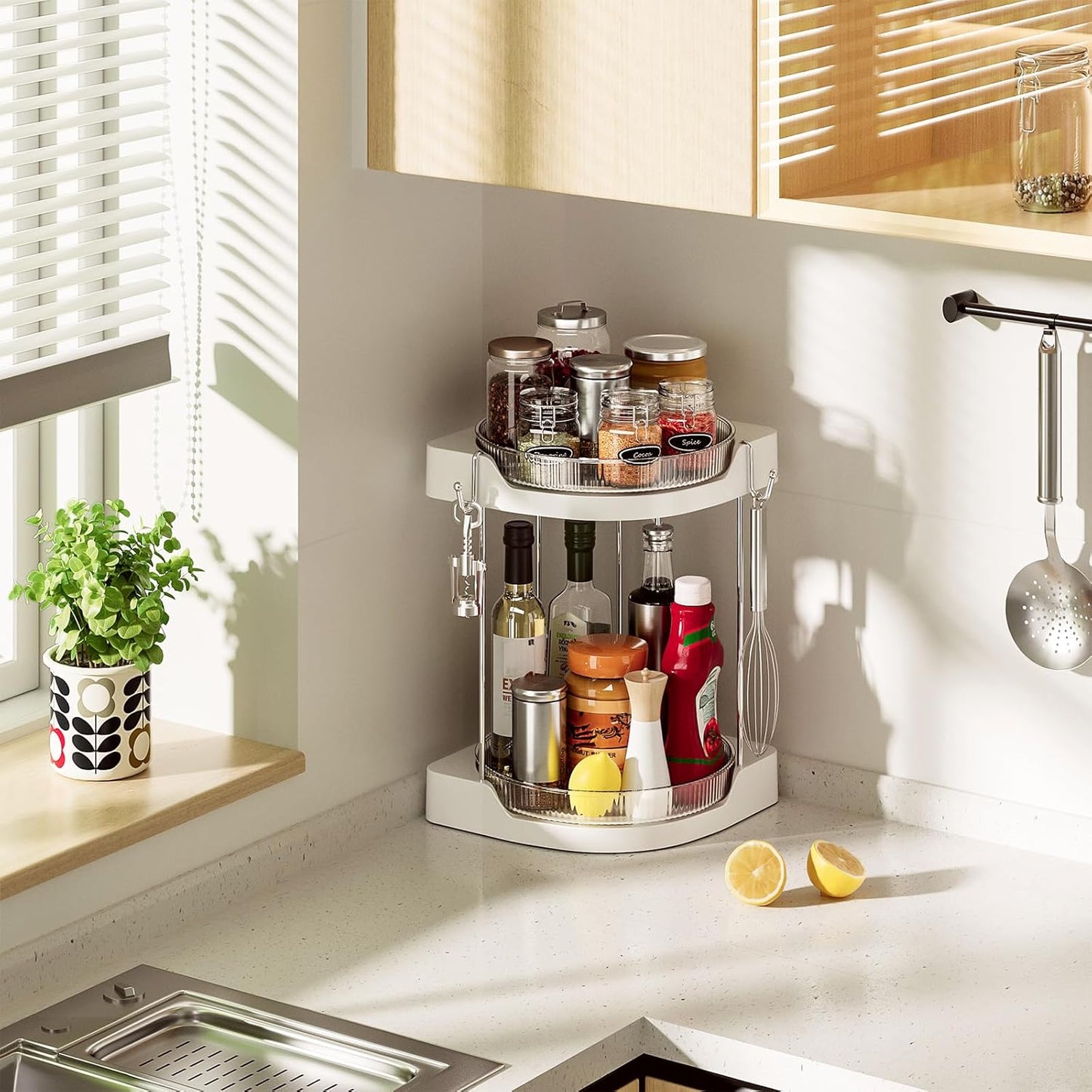 Rotating Bathroom Counter Organizer