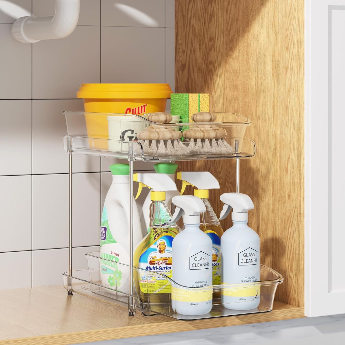 2-Tier Clear Under Sink Organizers