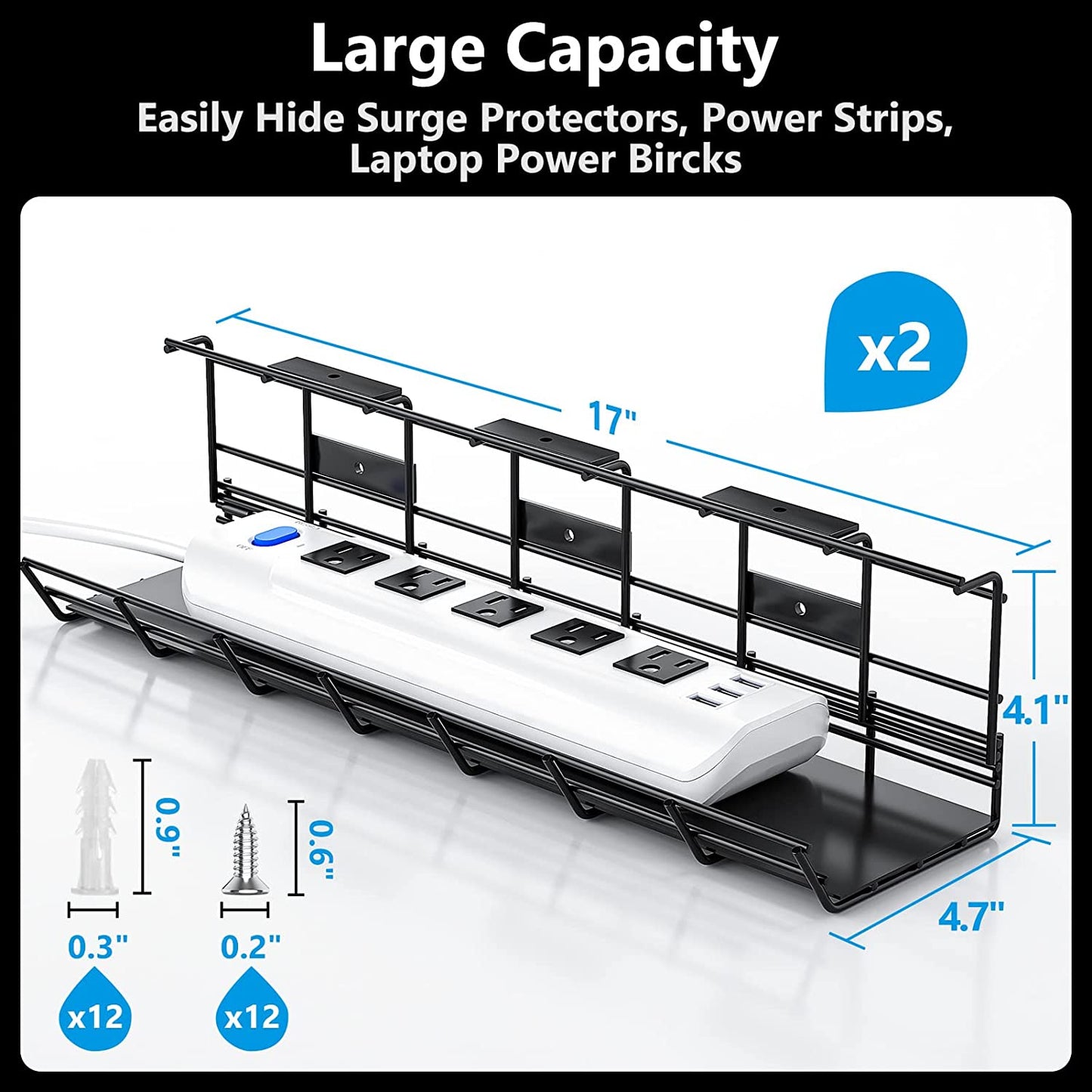 Under Desk Cable Management Tray