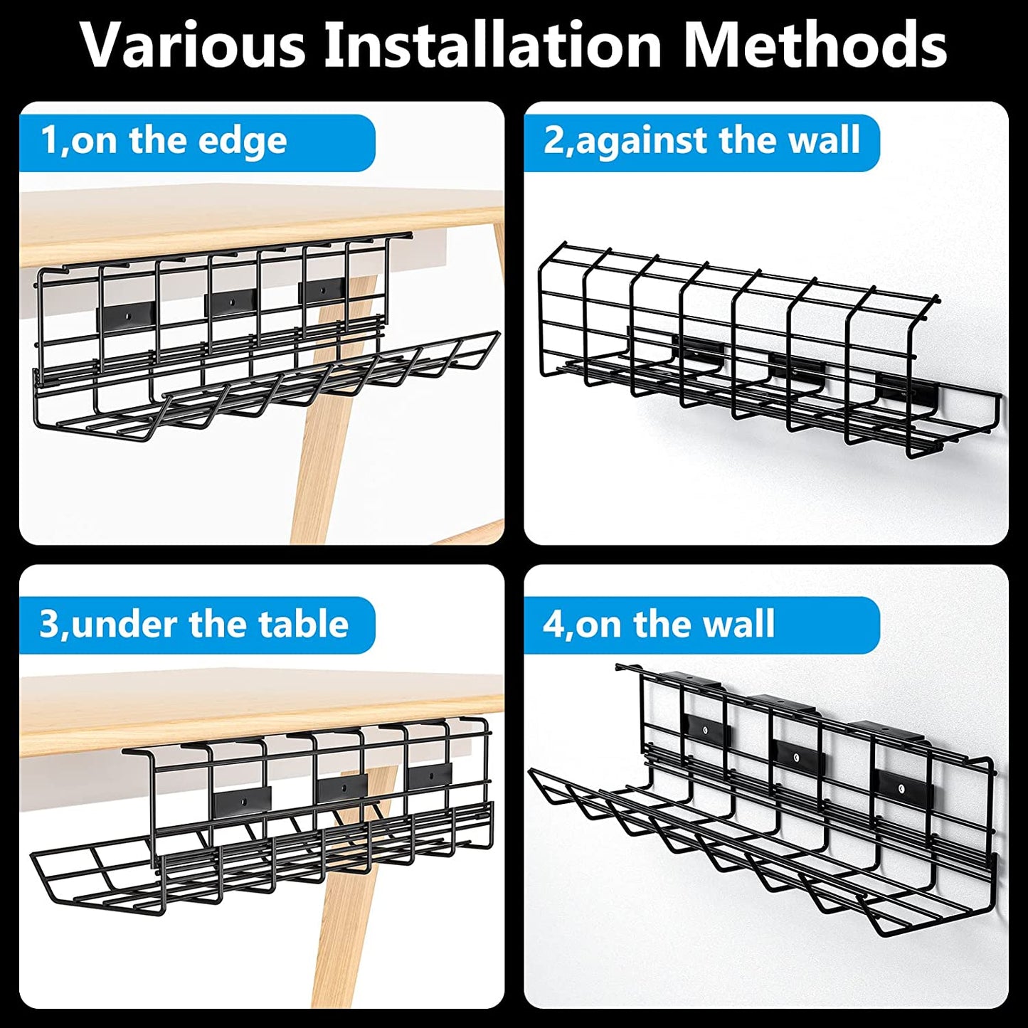 Under Desk Cable Management Tray