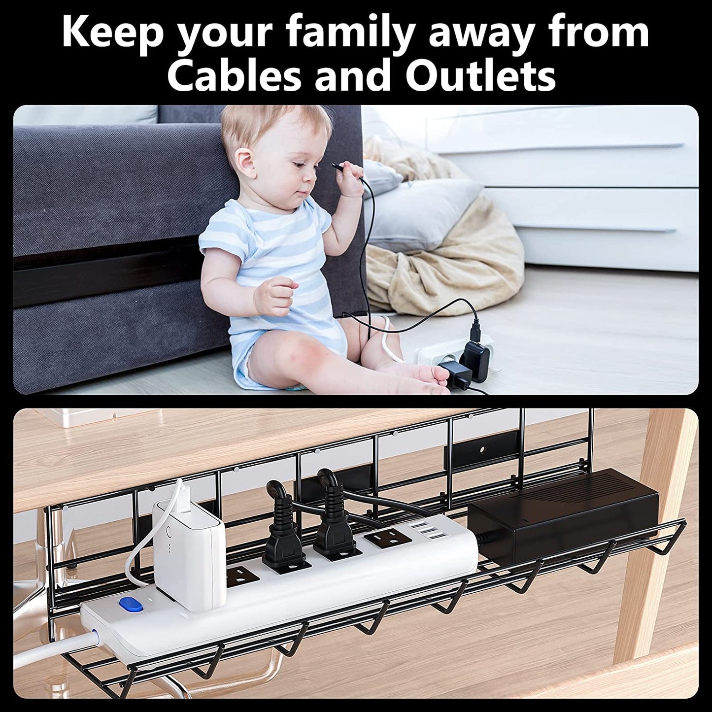 Under Desk Cable Management Tray