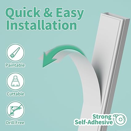 Delamu Cord Hider, 100in Self-Adhesive Cord Cover Kit for Wall Mounted TV, Paintable Wire Hider, Flexible Cable Management System