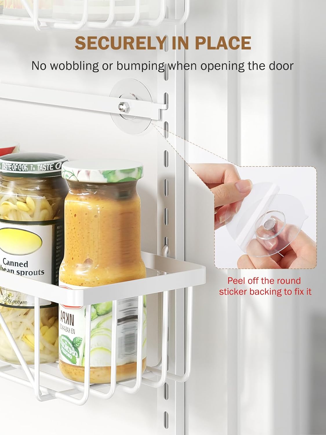 Delamu Narrow 9-Tier Over the Door Pantry Organizer, Adjustable Pantry Storage, Metal Hanging Spice Rack, Cabinet Door Organizer for Kitchen, Bathroom, Laundry Room