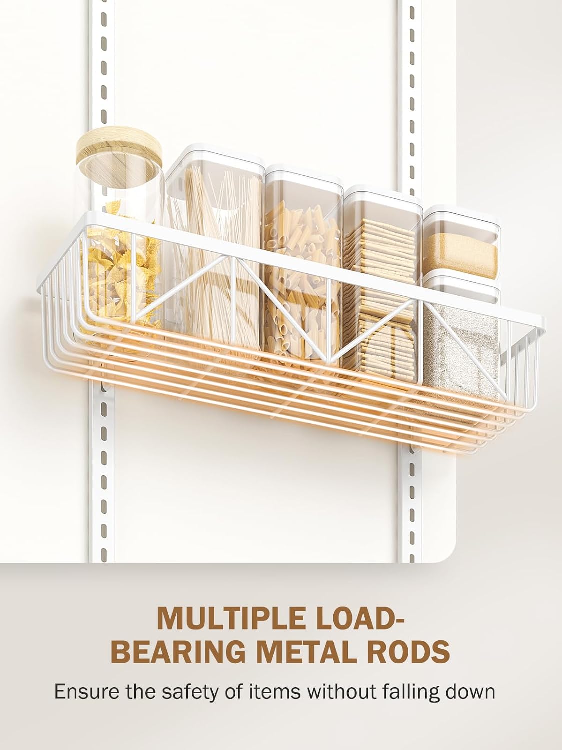 Delamu Narrow 9-Tier Over the Door Pantry Organizer, Adjustable Pantry Storage, Metal Hanging Spice Rack, Cabinet Door Organizer for Kitchen, Bathroom, Laundry Room