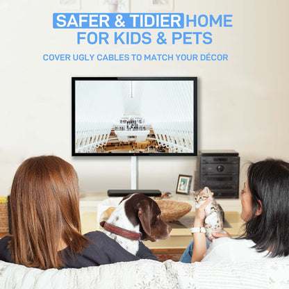 Delamu Cord Hider Wall, Cord Covers for Wires on Wall, Large Wire Covers for Cords Cable Hider, 94.5in Wire Hiders for TV on Wall Cable Cover, Easy Set up Cable Management Kit, 6X W1.0 H0.53in
