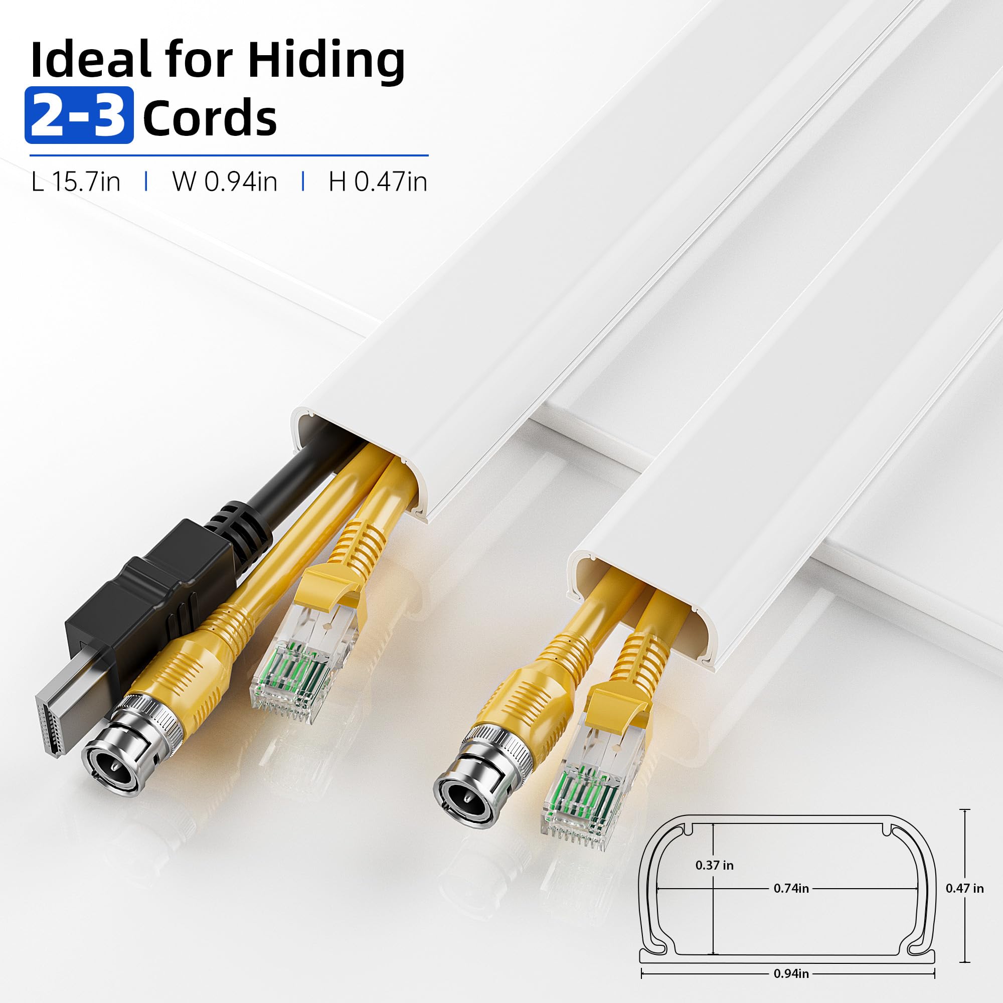 Delamu Cord Hider Cable Hider, 142in L X 0.94in W X 0.47in H