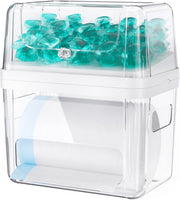 Delamu 3 In 1 Trash Bag Holder Dishwasher Pod Holder With Moistureproof Lid | Stackable Trash Bag Dispenser Garbage Bag Dispenser, Clear Storage Bins Laundry Pods Container for Under Sink Laundry Room