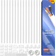 Delamu Cord Hider, 100in Self-Adhesive Cord Cover Kit for Wall Mounted TV, Paintable Wire Hider, Flexible Cable Management System, Cable Raceway Conceals 2-3 Wires, W0.95 H0.55in, White