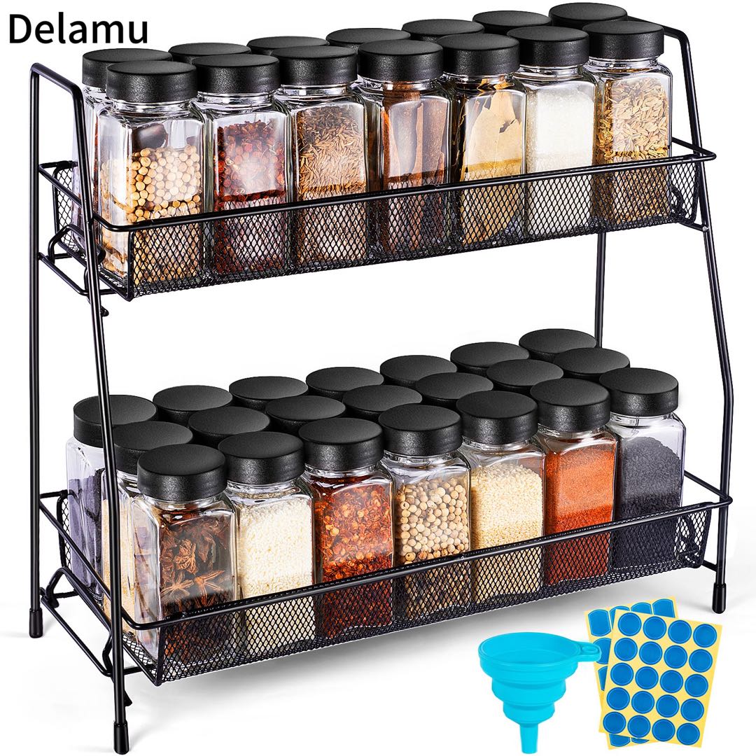 Delamu Seasoning rack with seasoning jar, cabinet seasoning rack