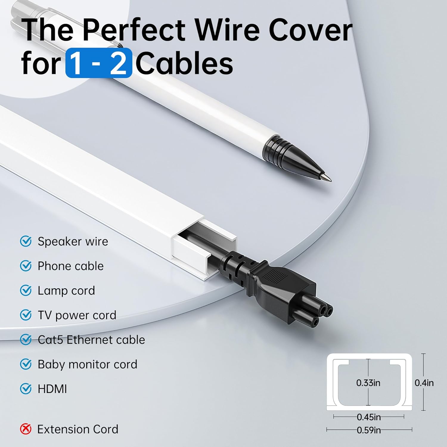 Delamu Cord Hider, 471in Total Cord Covers for Wires on Wall, Paintable Cable Cover for Wall Mounted TV, Easy Install Cable Raceways to Hide 3-4 Cords, 30 Pack