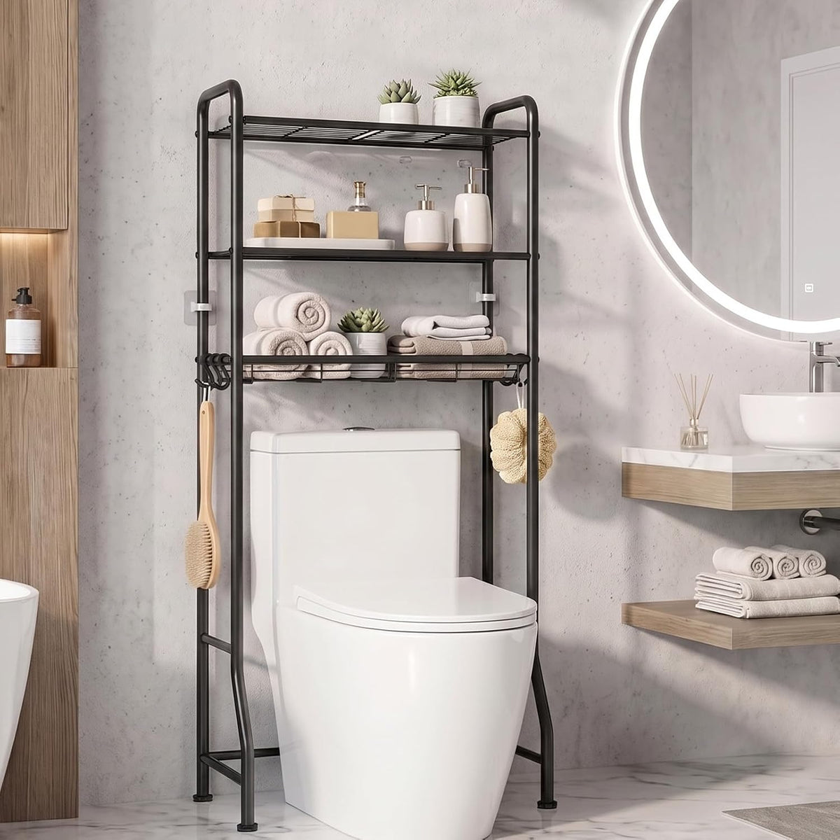 Delamu Over Toilet Storage Rack, Bathroom Organizer Shelf