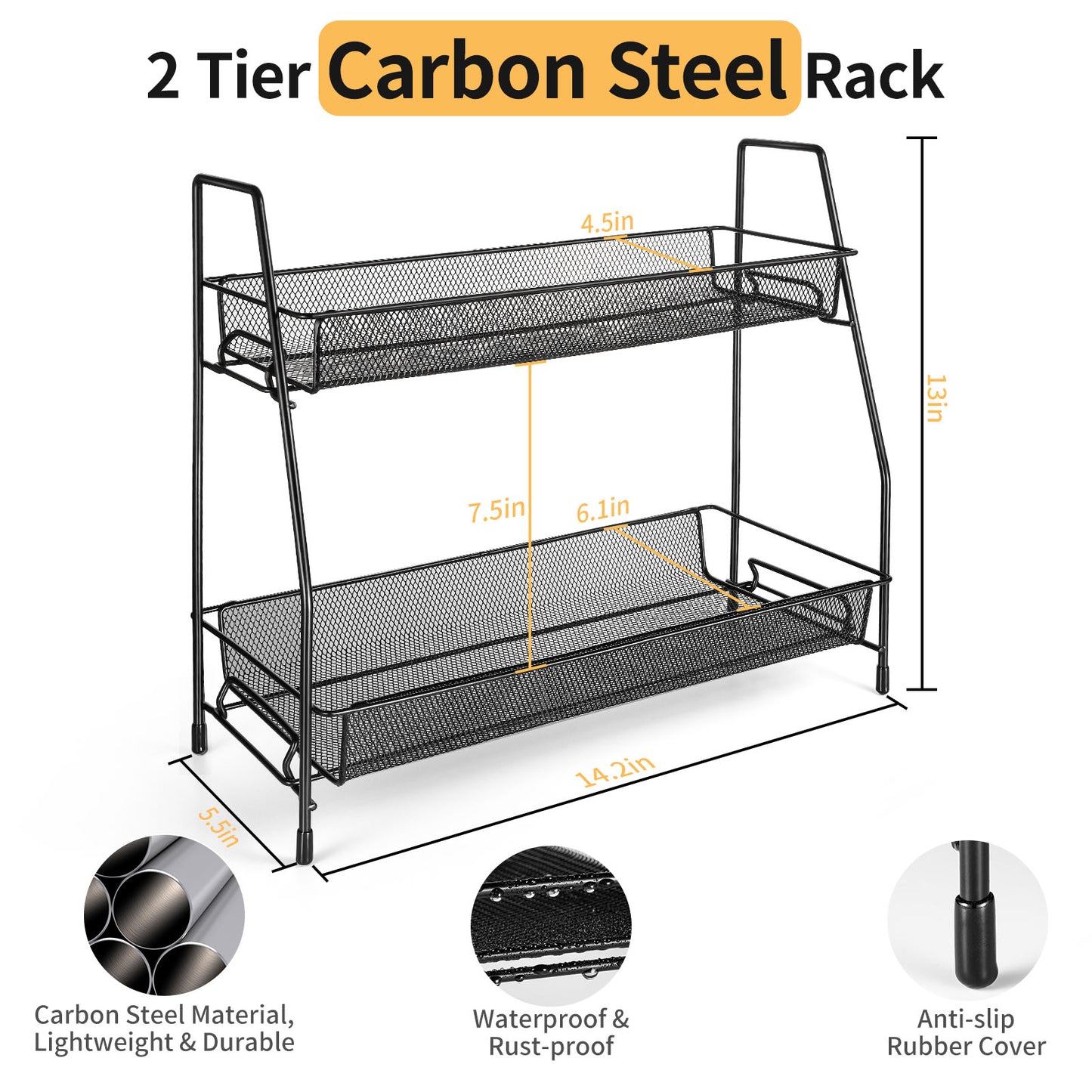 Delamu Seasoning rack with seasoning jar, cabinet seasoning rack