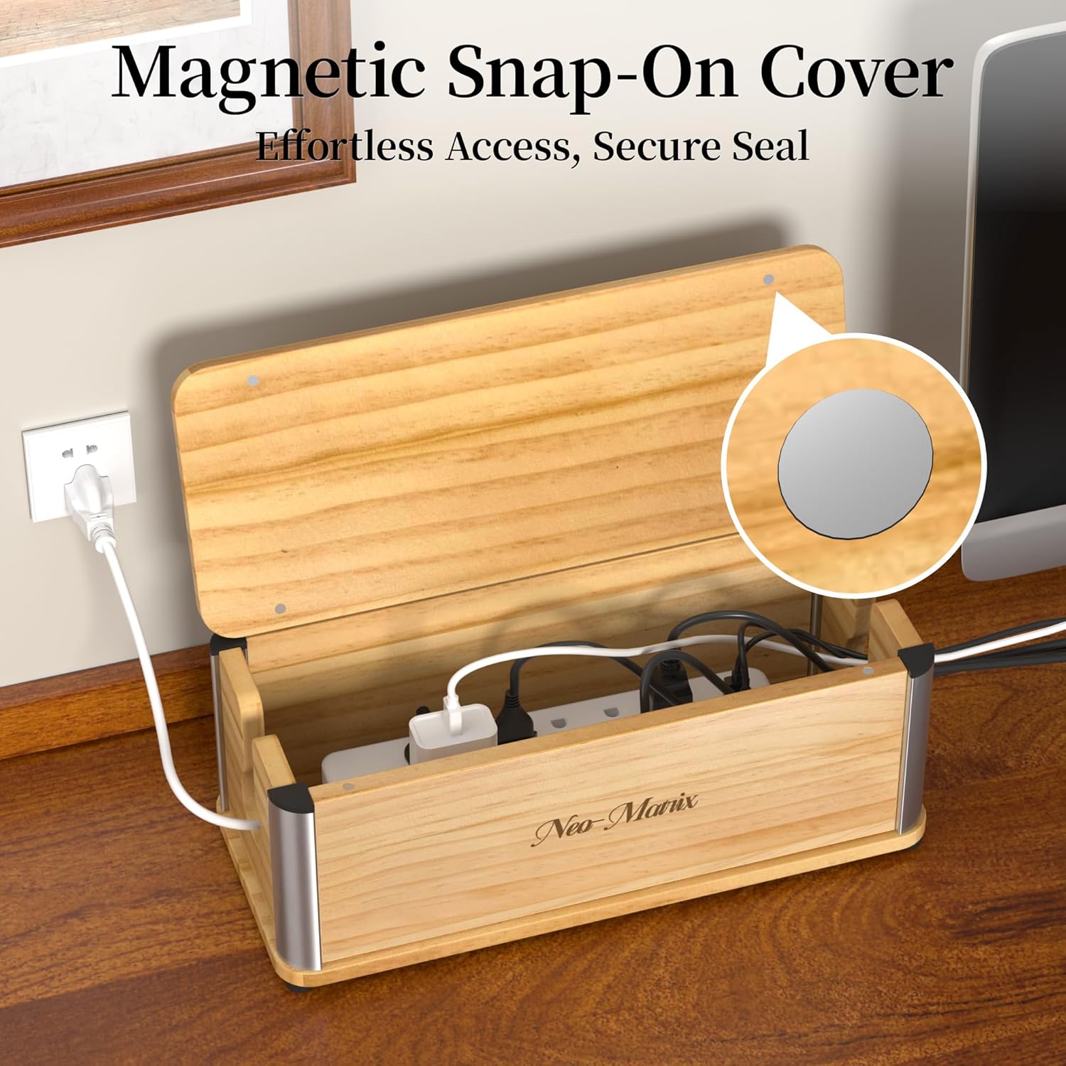 Delamu Wooden Cable Management Box