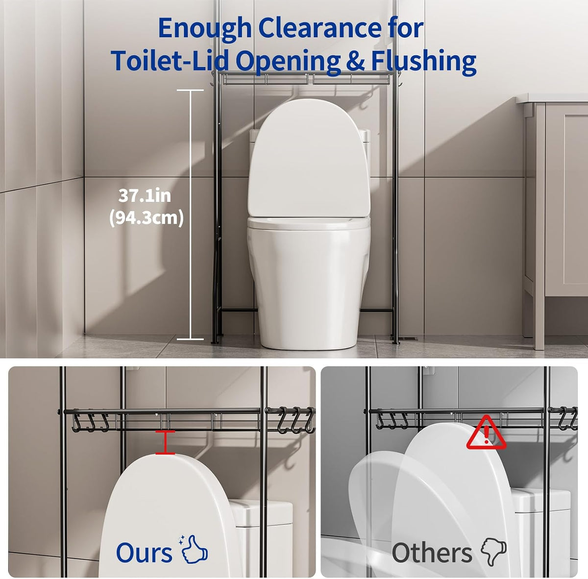 Delamu Over Toilet Storage Rack, Bathroom Organizer Shelf