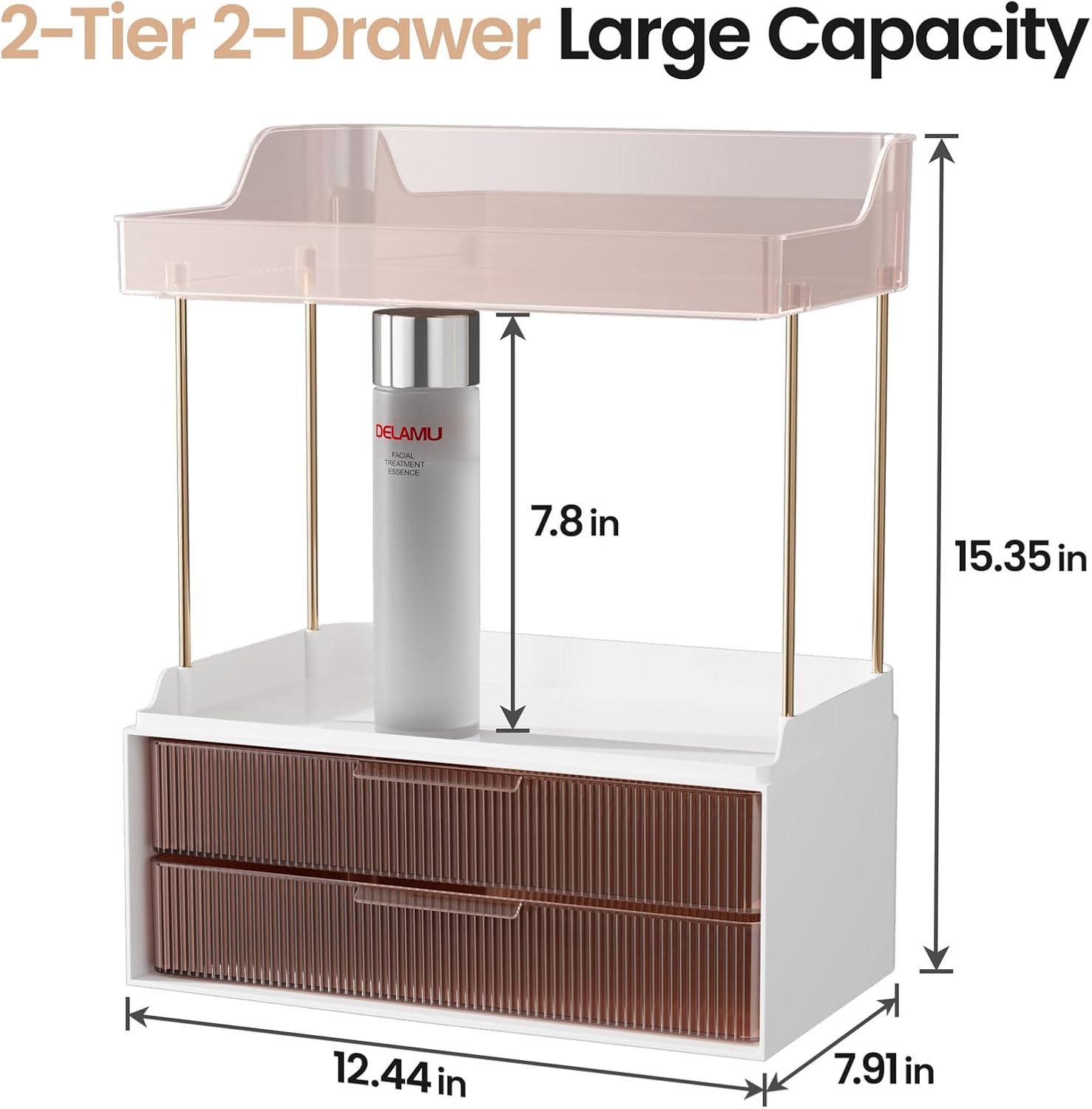 2-Tier 2-Drawer Counter Organizer