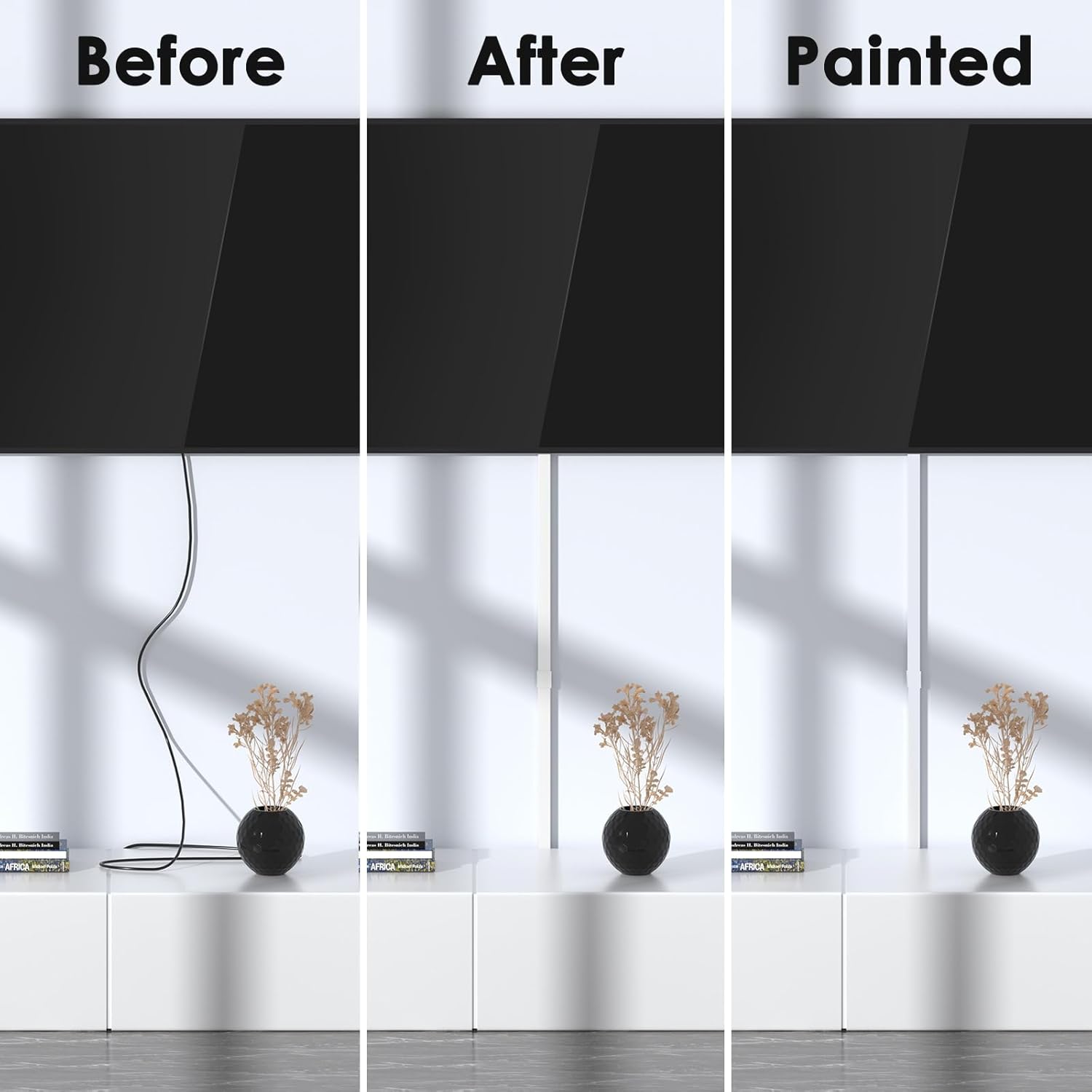 Delamu Cable Hider, 315in Cord Covers for Wires on Wall, One-Cord Cord Hider, Paintable Wire Hiders Wire Covers for Cords