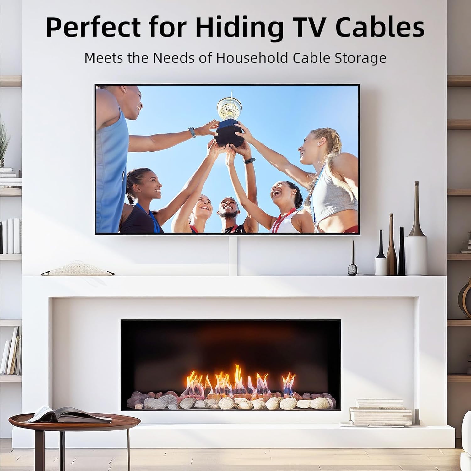 Delamu Cord Hider for Wall Mounted TV, 57in Paintable Cable Cover System