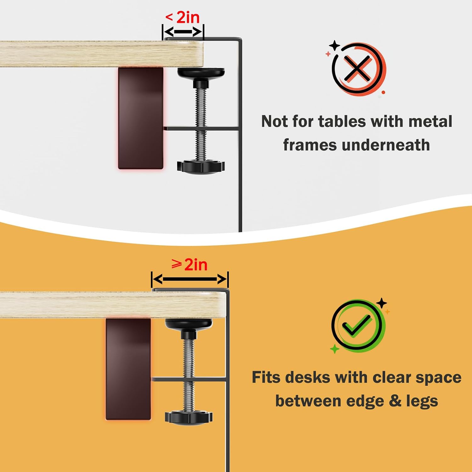 DELAMU 25'' Upgraded Under Desk Cable Management, No Dill Desk Cable Management with F-Clamp, Metal Cable Management Tray to Cord Management for Home Office, Black