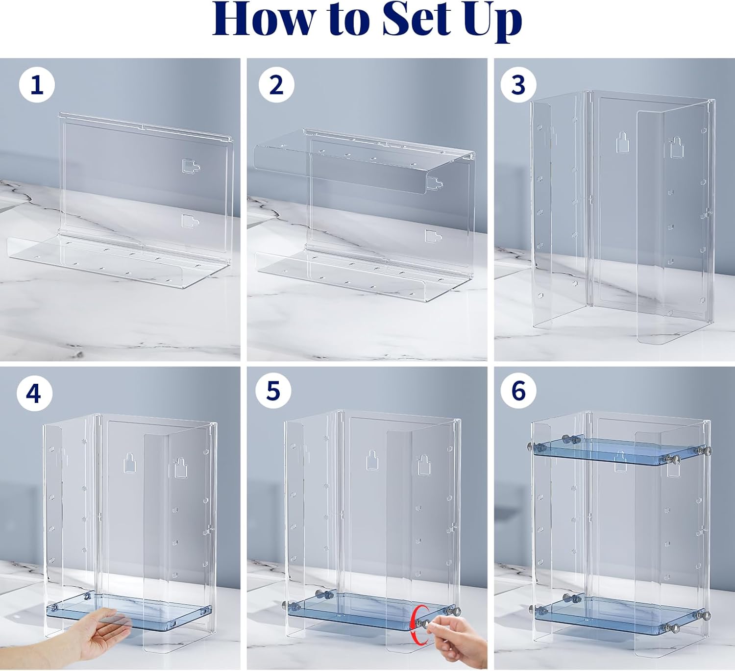 Delamu Bathroom Countertop Organizer Delamu 2-Tier Adjustable Dresser Organizer Countertop with Protective Guard Rail