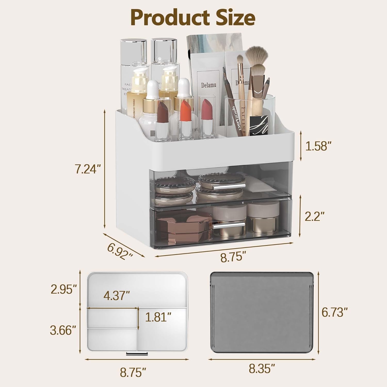 2-Drawers Countertop Organizer