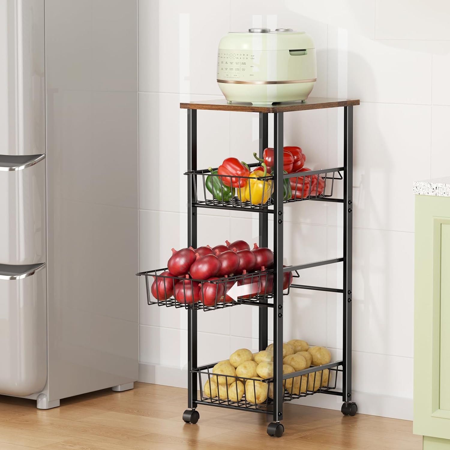 Rolling Pantry Storage Cart