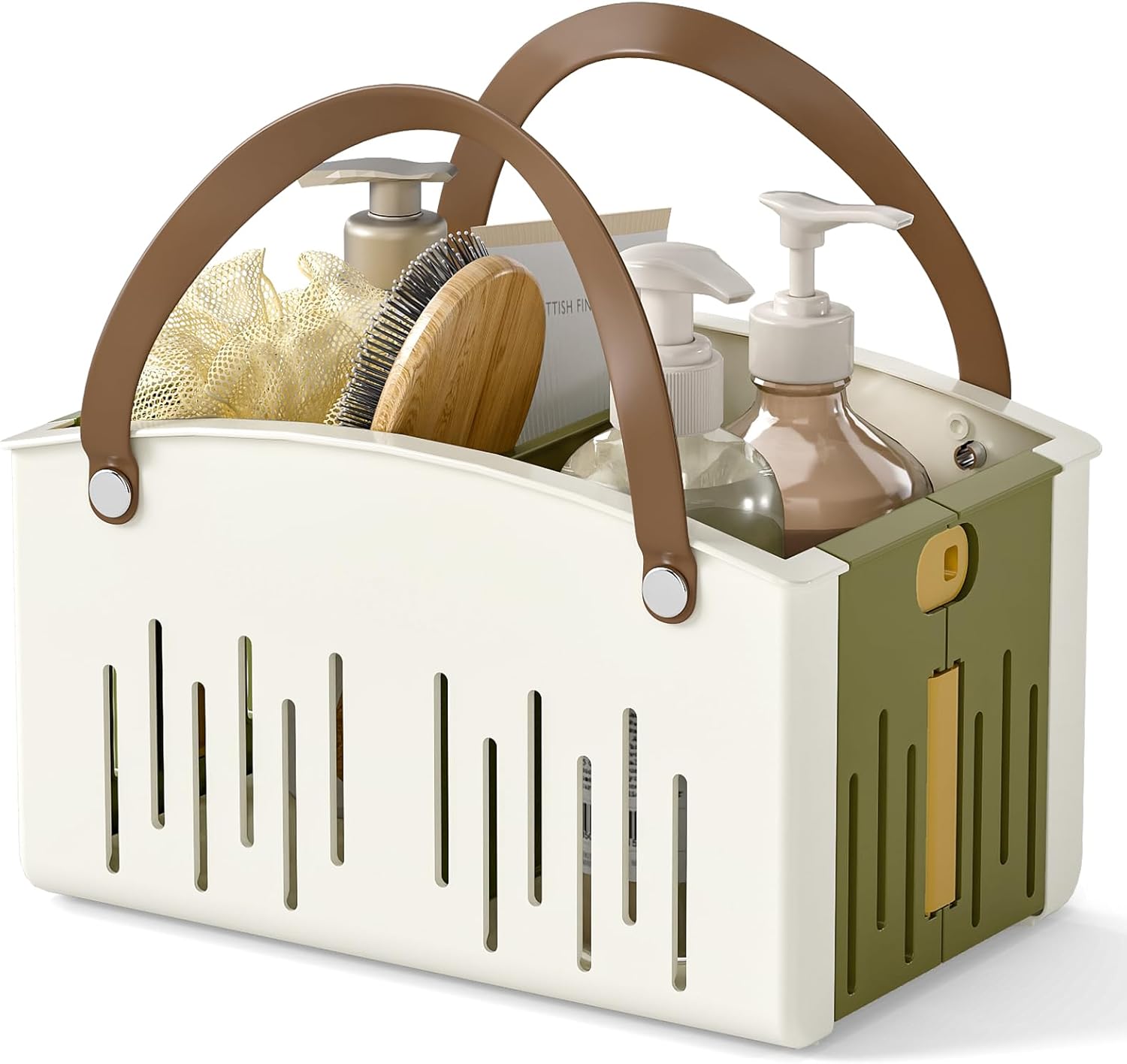 Delamu Portable Shower Basket Caddy with Double Handle Foldable