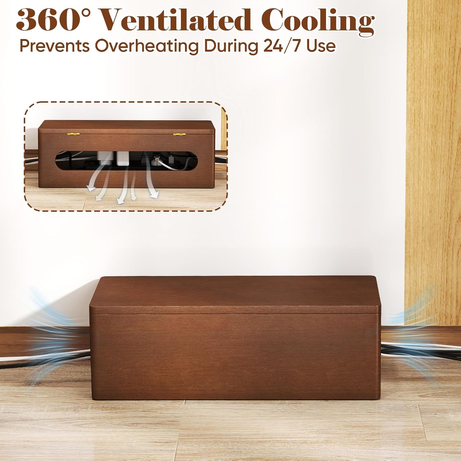 Wooden Cable Management Box