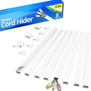 Delamu Cord Hider for Wall Mounted TV, 113.6in Paintable Cable Cover System, Self-Adhesive Cable Management