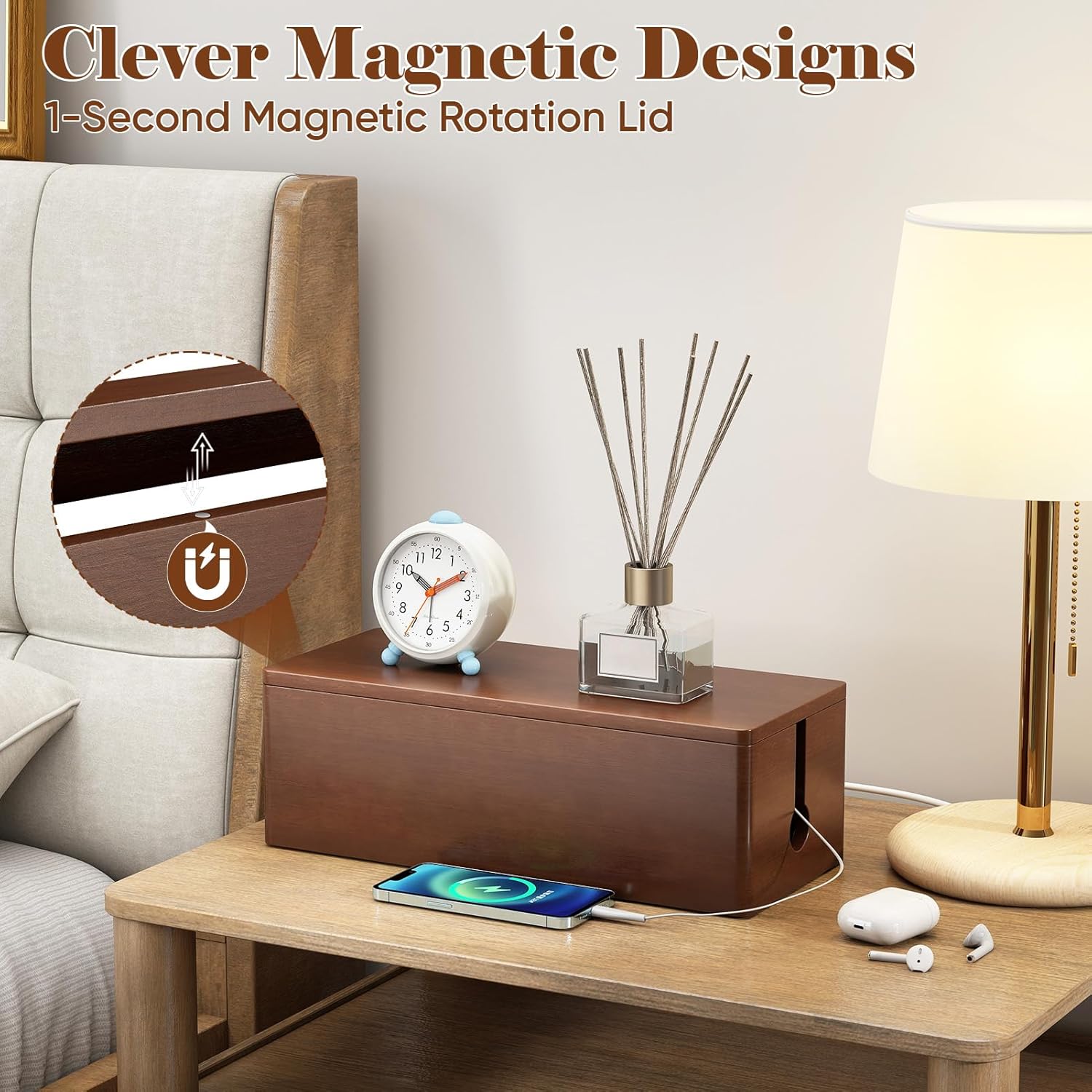 Wooden Cable Management Box