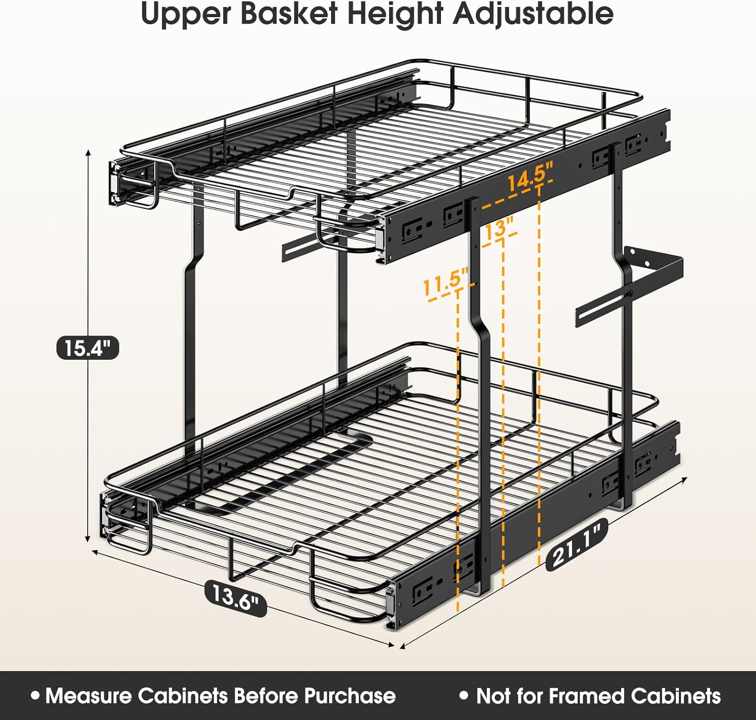 2 Tier Cabinet Slide Out Shelves