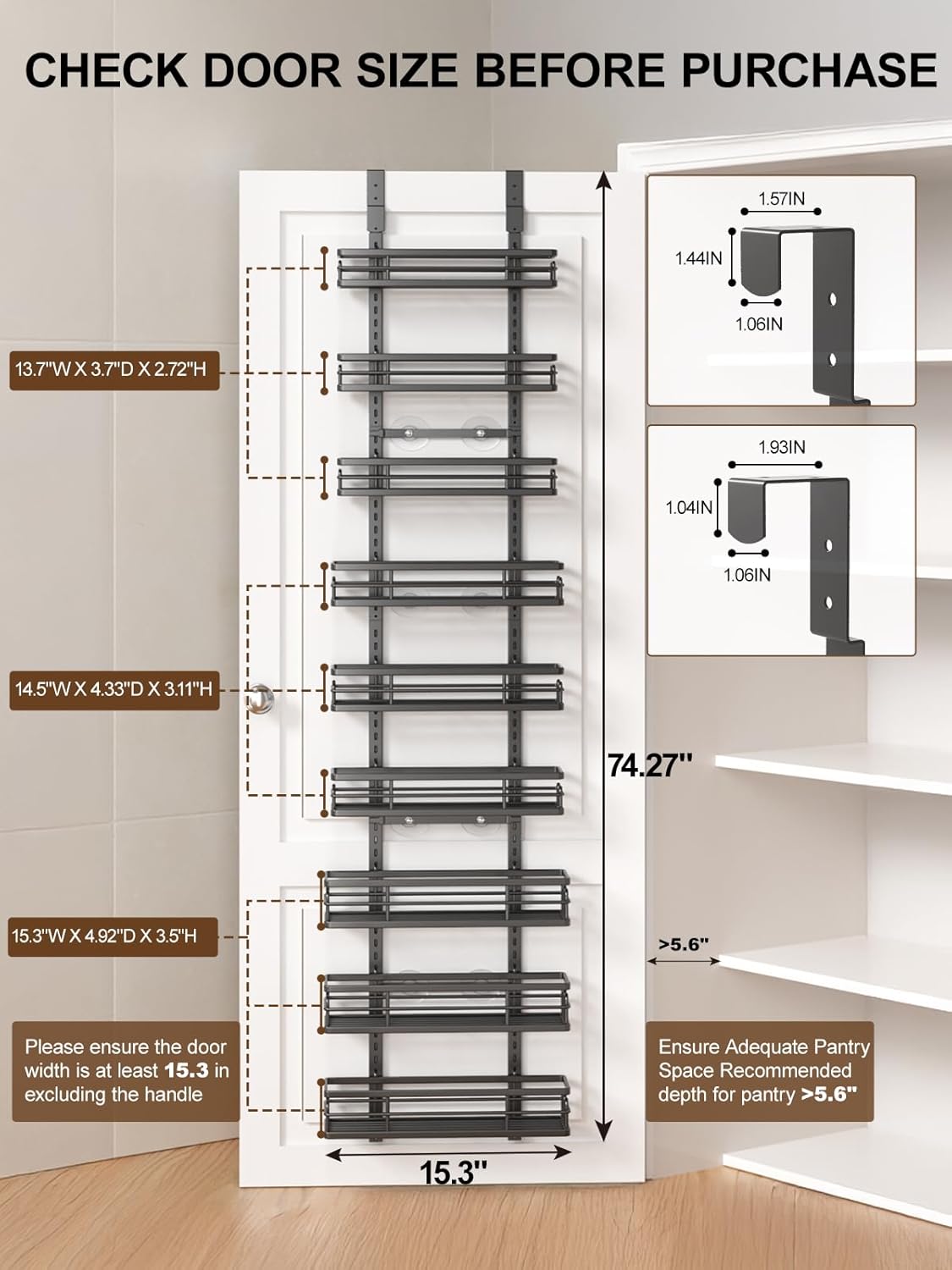 Adjustable Over the Door Organizer