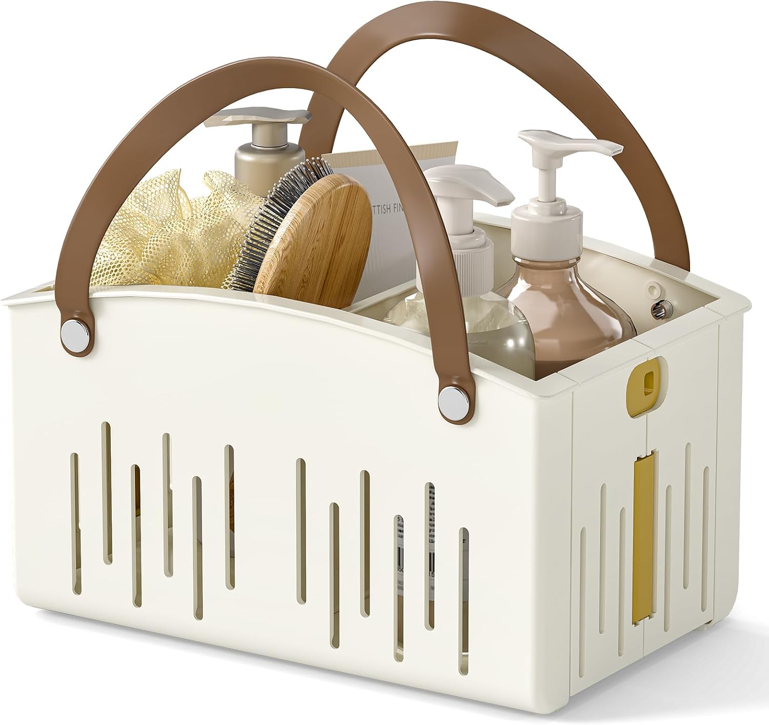 Delamu Portable Shower Basket Caddy with Double Handle Foldable