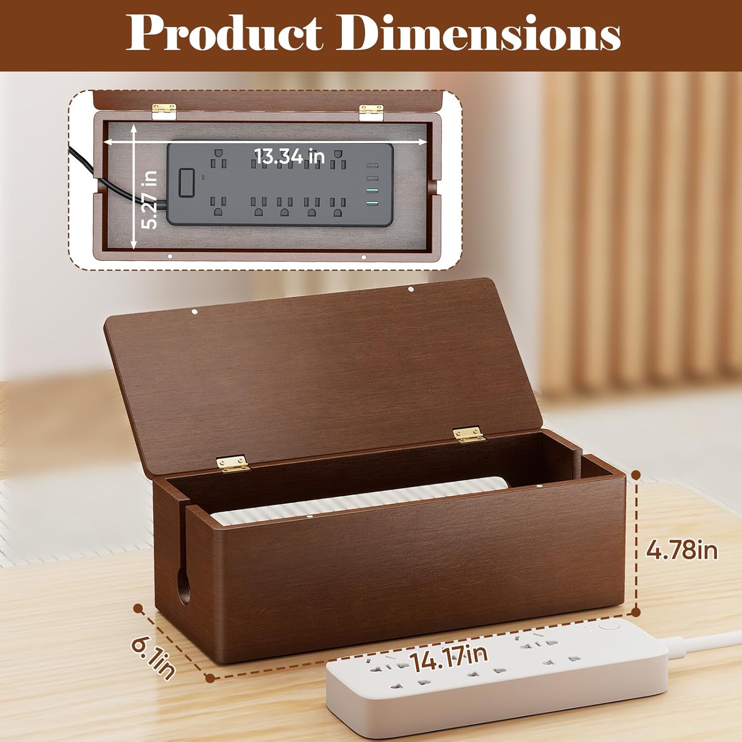 Wooden Cable Management Box