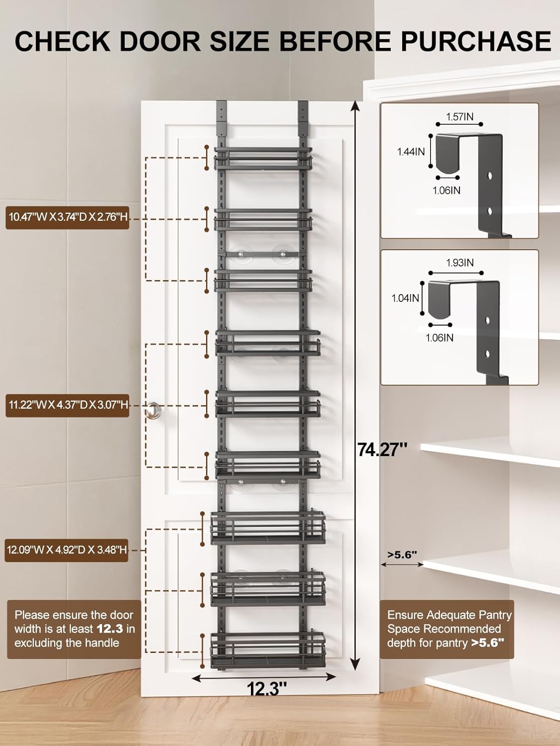 Adjustable Over the Door Organizer