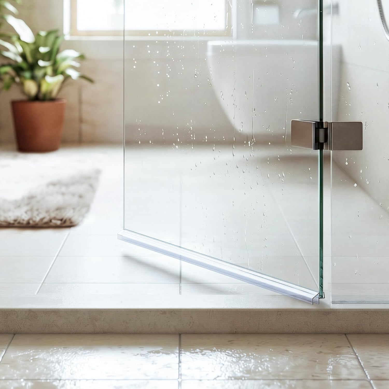 Delamu 3Pack 1/4" x 36" Shower Door Bottom Seal, Clear Shower Door Sweep Strip, Frameless Glass Door Seal Strip for 1/4'' (6mm) Thick Doors Showers 36in Long