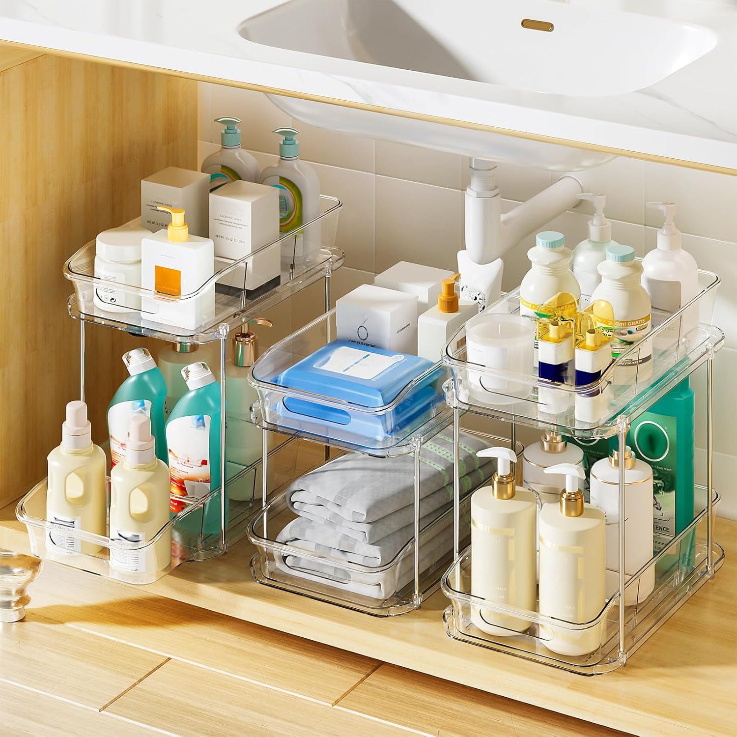2-Tier Clear Under Sink Organizers