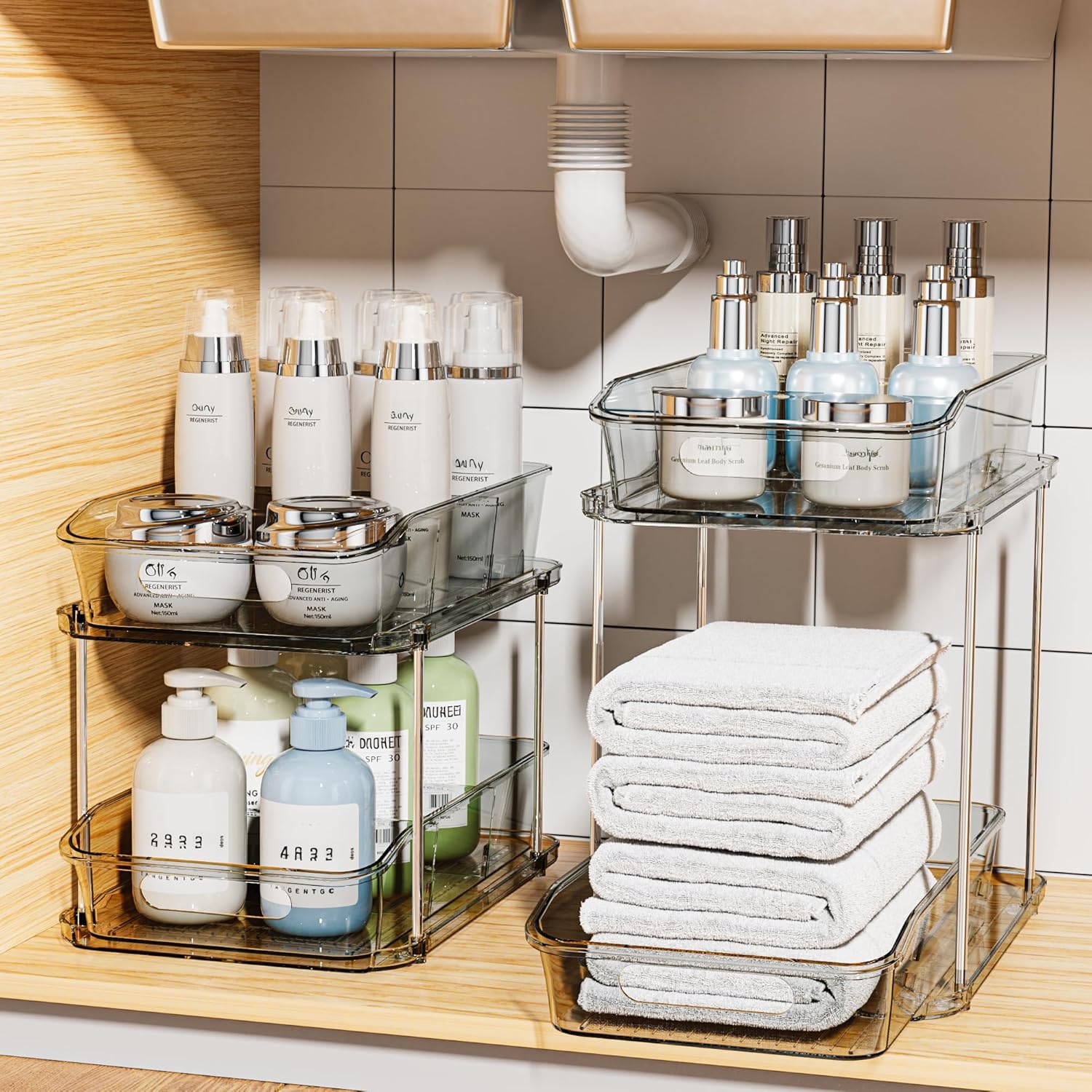 2-Tier Clear Under Sink Organizers