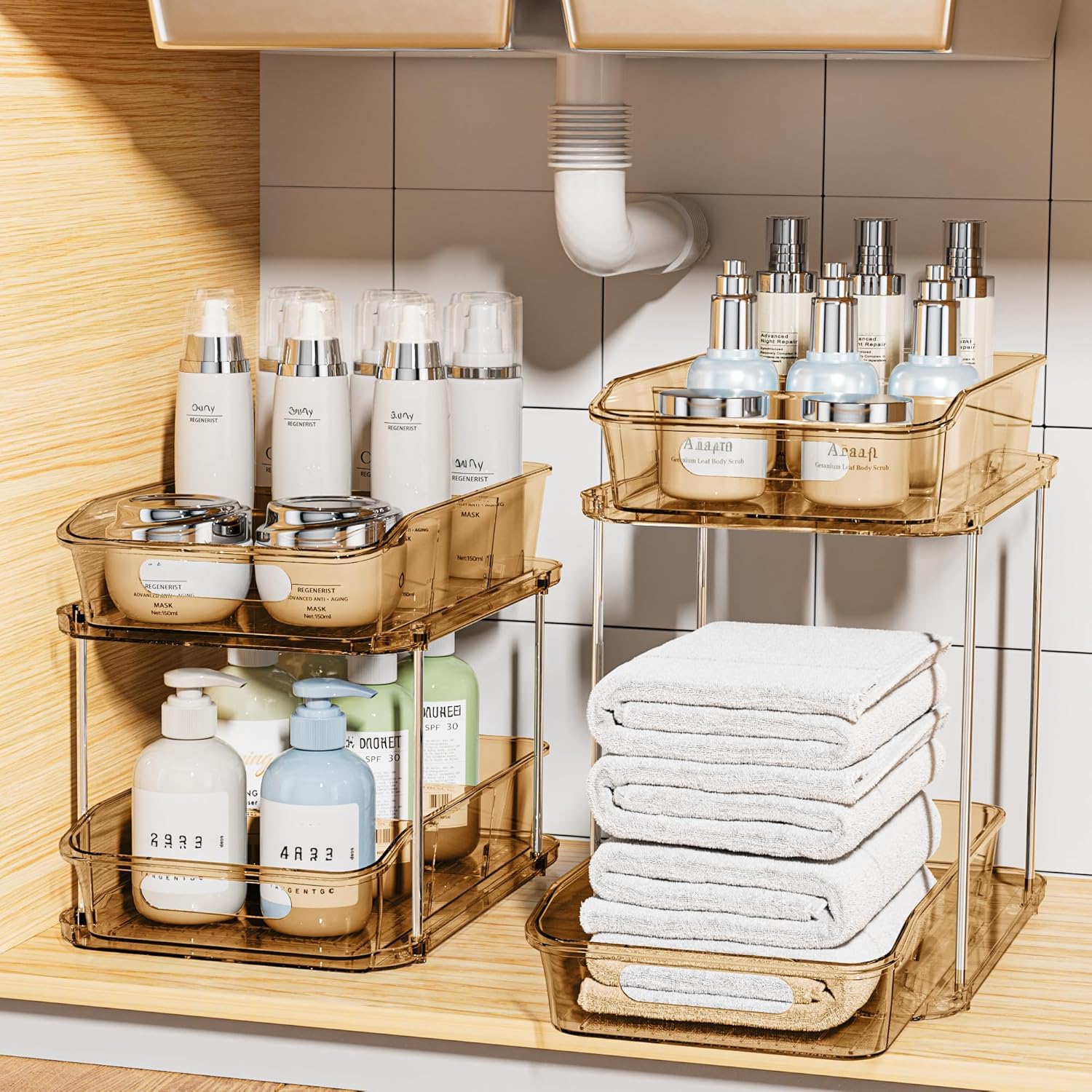 2-Tier Clear Under Sink Organizers