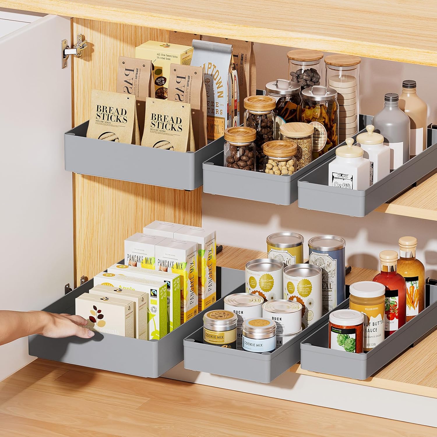 3 Pack Pull Out Cabinet Organizer