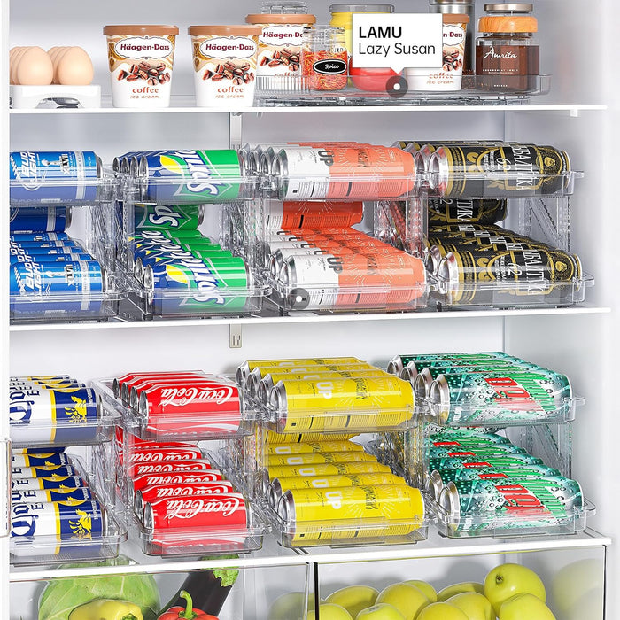 Set of 2 Adjustable Width Soda Can Dispenser for Refrigerator