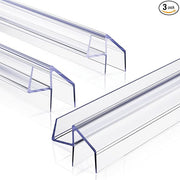 Delamu 3Pack Shower Door Bottom Seal 3/8" x 36", Clear Shower Door Sweep Strip, Frameless Glass Door Seal Strip for 3/8'' (10mm) Thick Doors Showers Water Guard Barrier