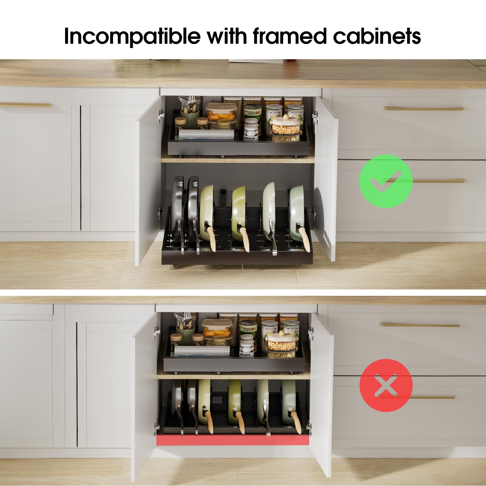 2 Pack Pull Out Cabinet Organizer