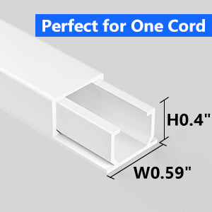 Cable Hider, Delamu 254 Cable Concealer One-Cord Wire Cover for Wall,  White 