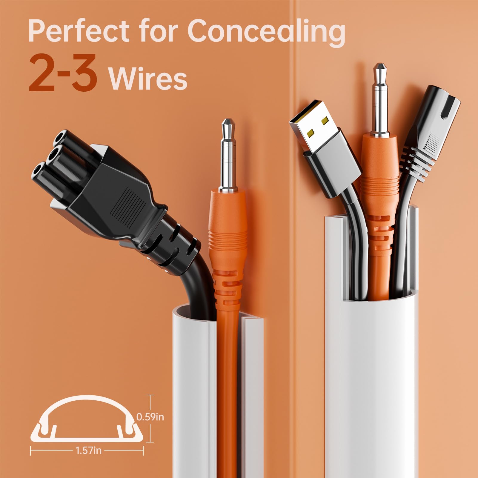 Delamu Cord Hider 42.5" (3X14.2), Cable Hider for 2-3 Wire Cover