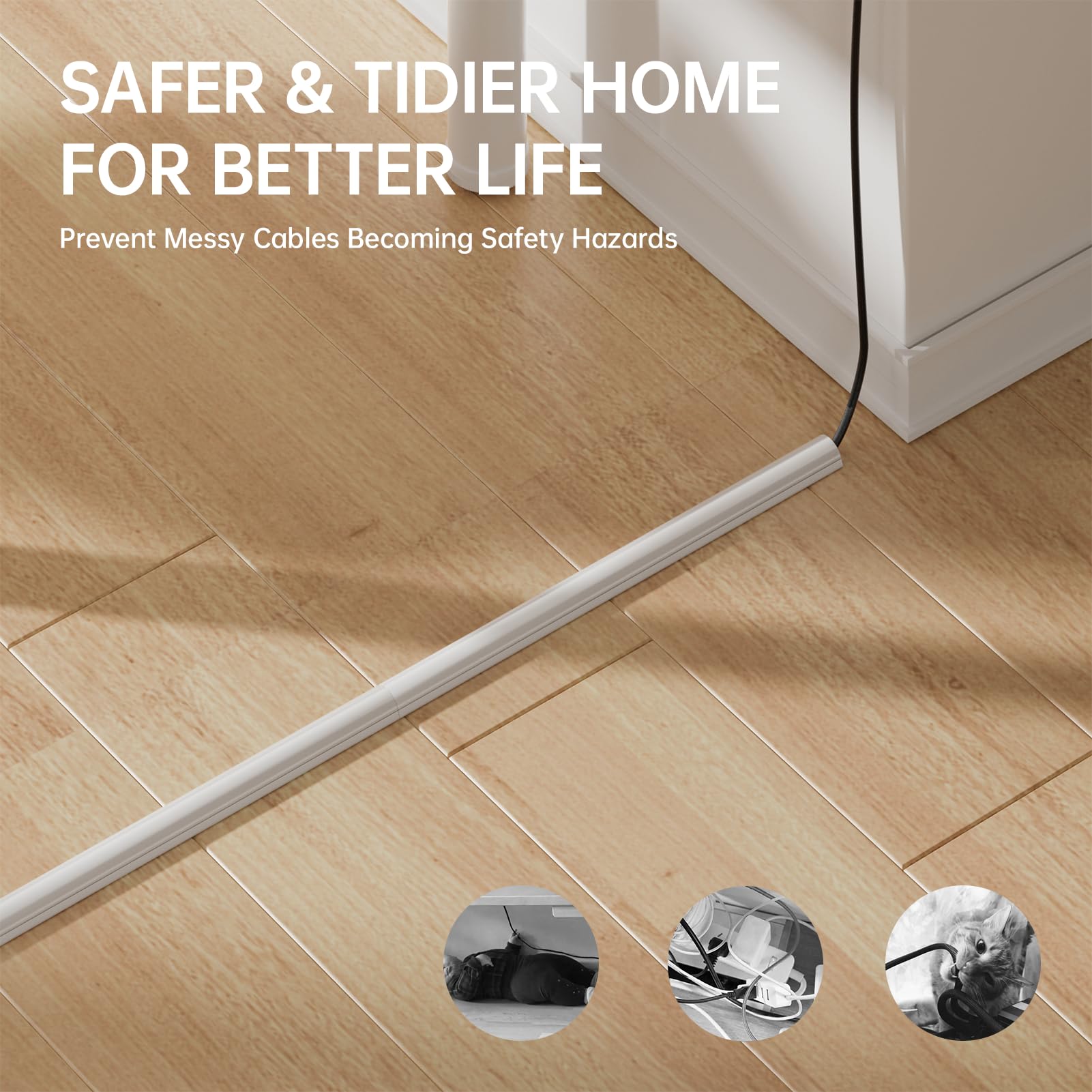 Delamu Cord Hider 42.5" (3X14.2), Cable Hider for 2-3 Wire Cover