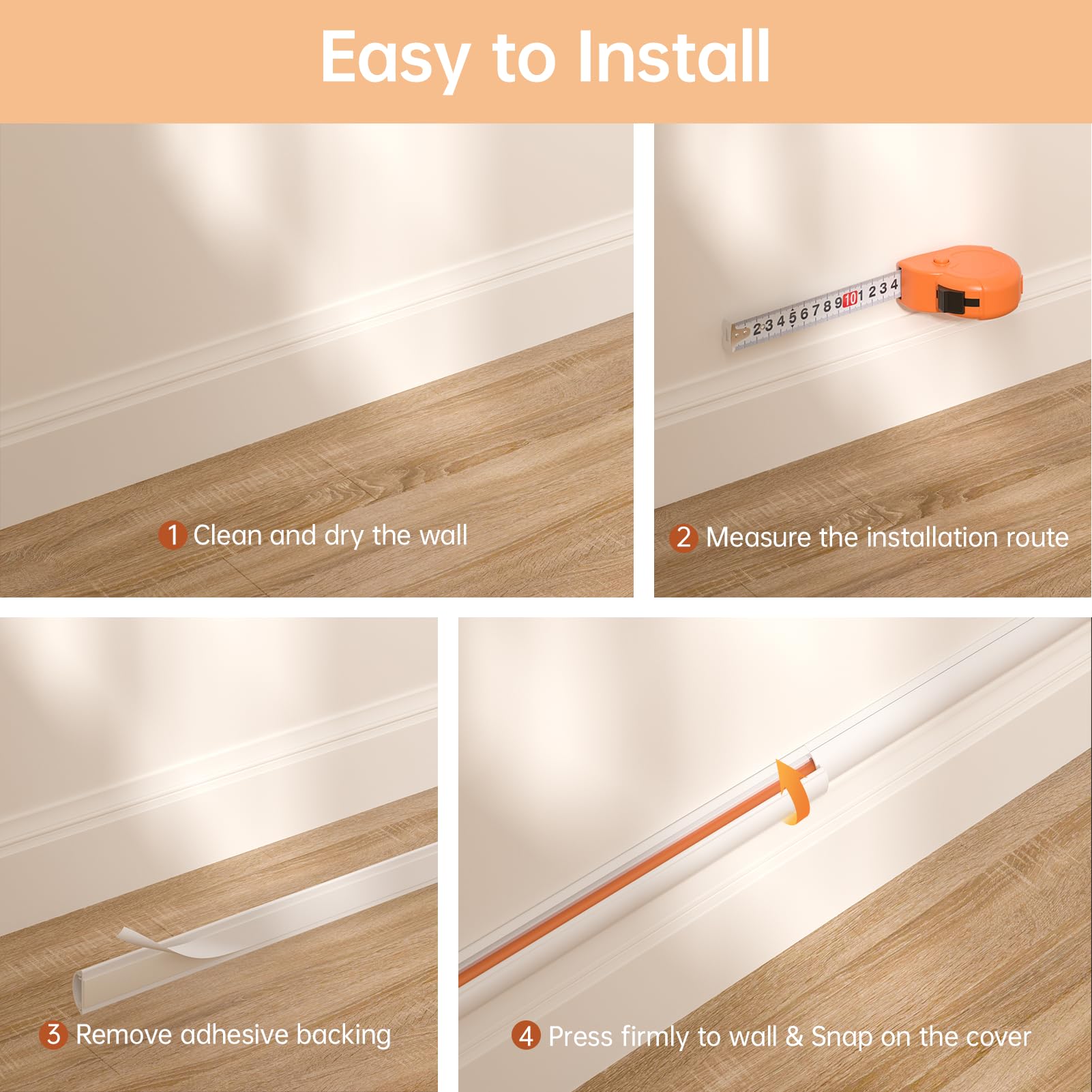 Delamu Cord Hider 42.5" (3X14.2), Cable Hider for 2-3 Wire Cover