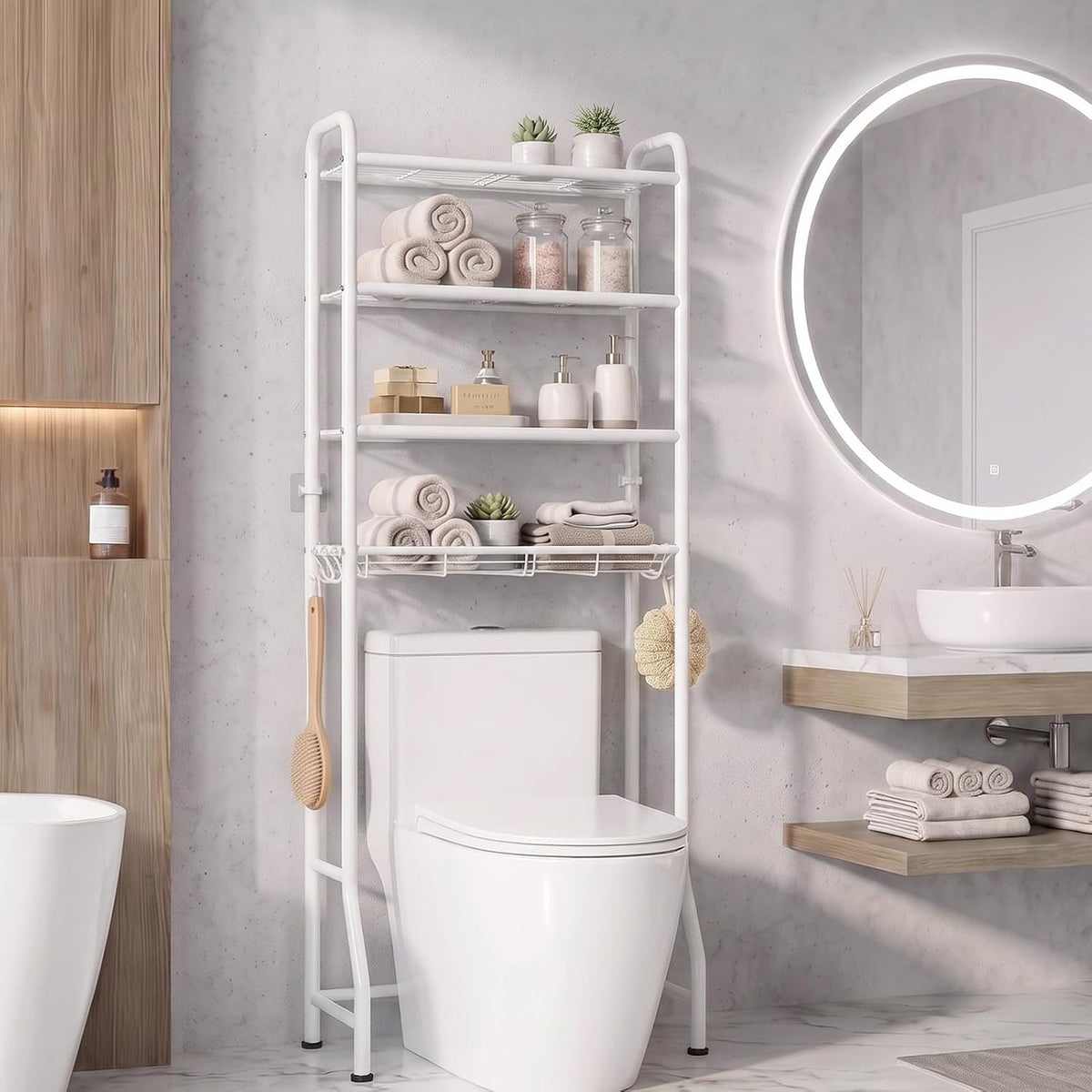 Delamu Over Toilet Storage Rack, Bathroom Organizer Shelf