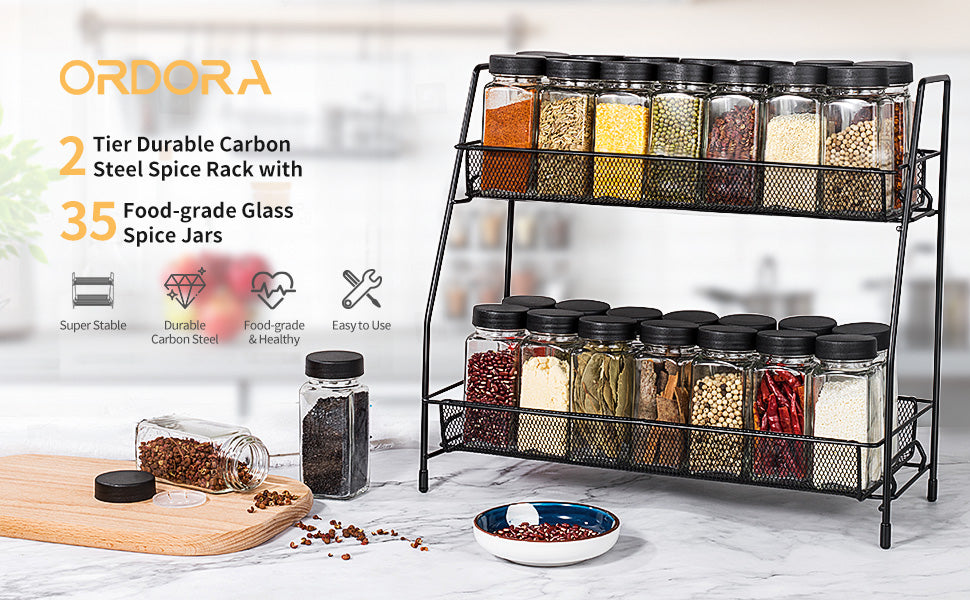 Delamu Seasoning rack with seasoning jar, cabinet seasoning rack