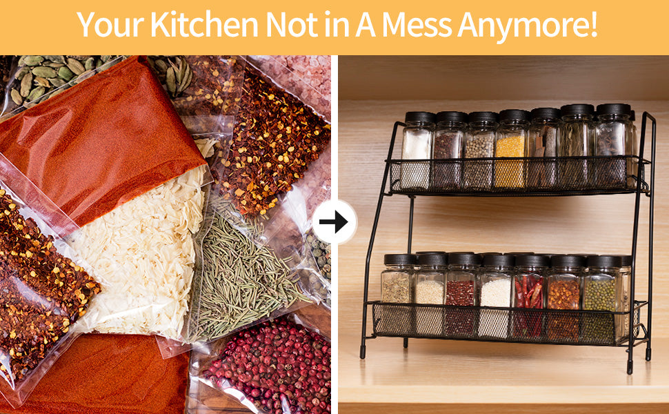 Delamu Seasoning rack with seasoning jar, cabinet seasoning rack